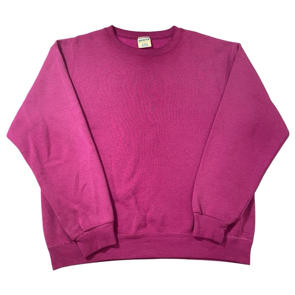 Vintage Cheetah Sweatshirt Mens Large Magenta Pink Made In USA 80s 90s